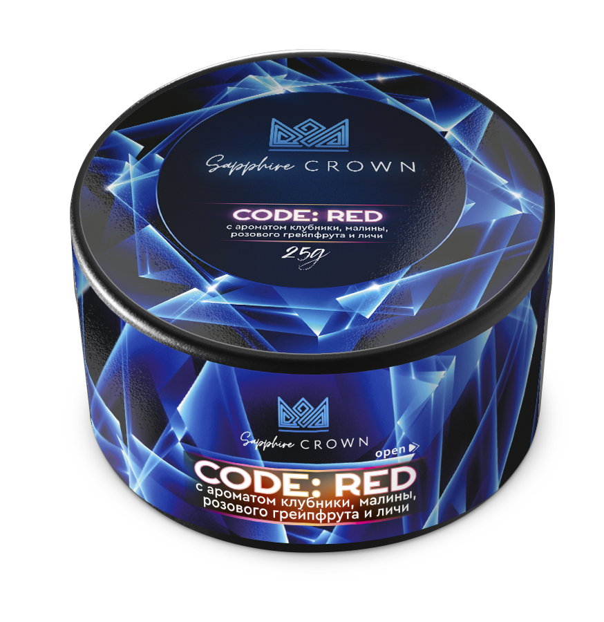 Sapphire Crown с ароматом CODE: RED (Клубника, малина, розовый грейпфрут, личи), 25 гр